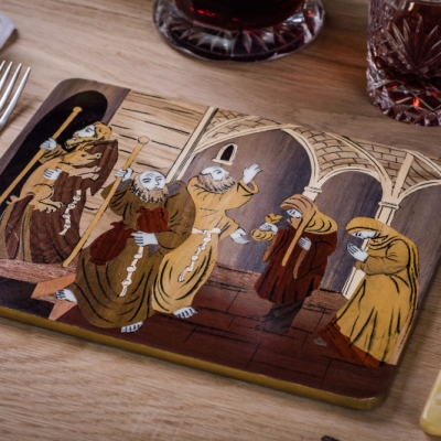  The Summoner's Tale Intarsia Wood Inlay Table Mats/Placemats