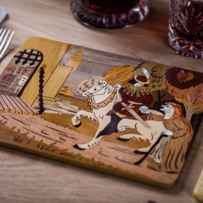  The Wife of Bath Tale Intarsia Wood Inlay Table Mats/Placemats