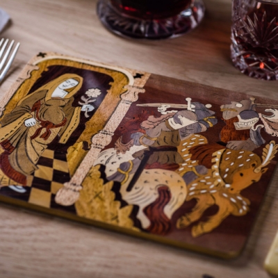  The Knight's Tale Intarsia Wood Inlay Table Mats/Placemats