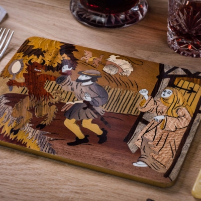  The Friar's Tale Intarsia Wood Inlay Table Mats/Placemats