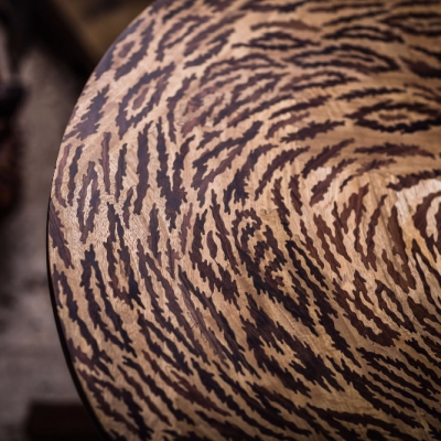 Cheetah Intarsia Wood Inlay Coffee Table
