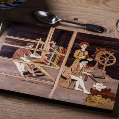 Weaving Intarsia Wood Inlay Table Mats/Placemats