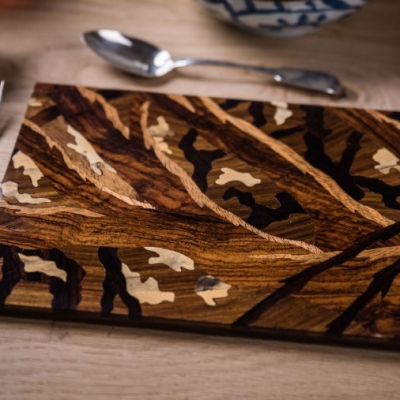 Forest Intarsia Wood Inlay Table Mats/Placemats