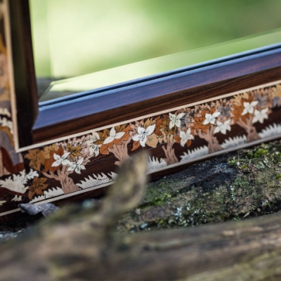 The Medieval Harvest Intarsia Wood Inlay Mirror