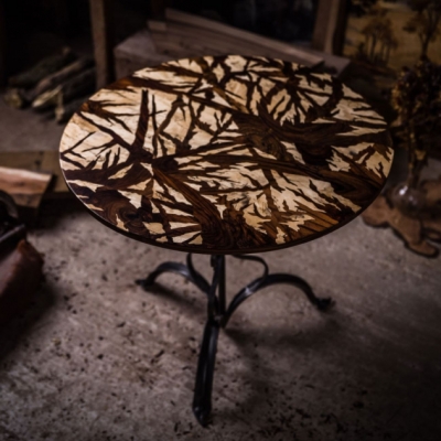 Treescape Intarsia Wood Inlay Coffee Table